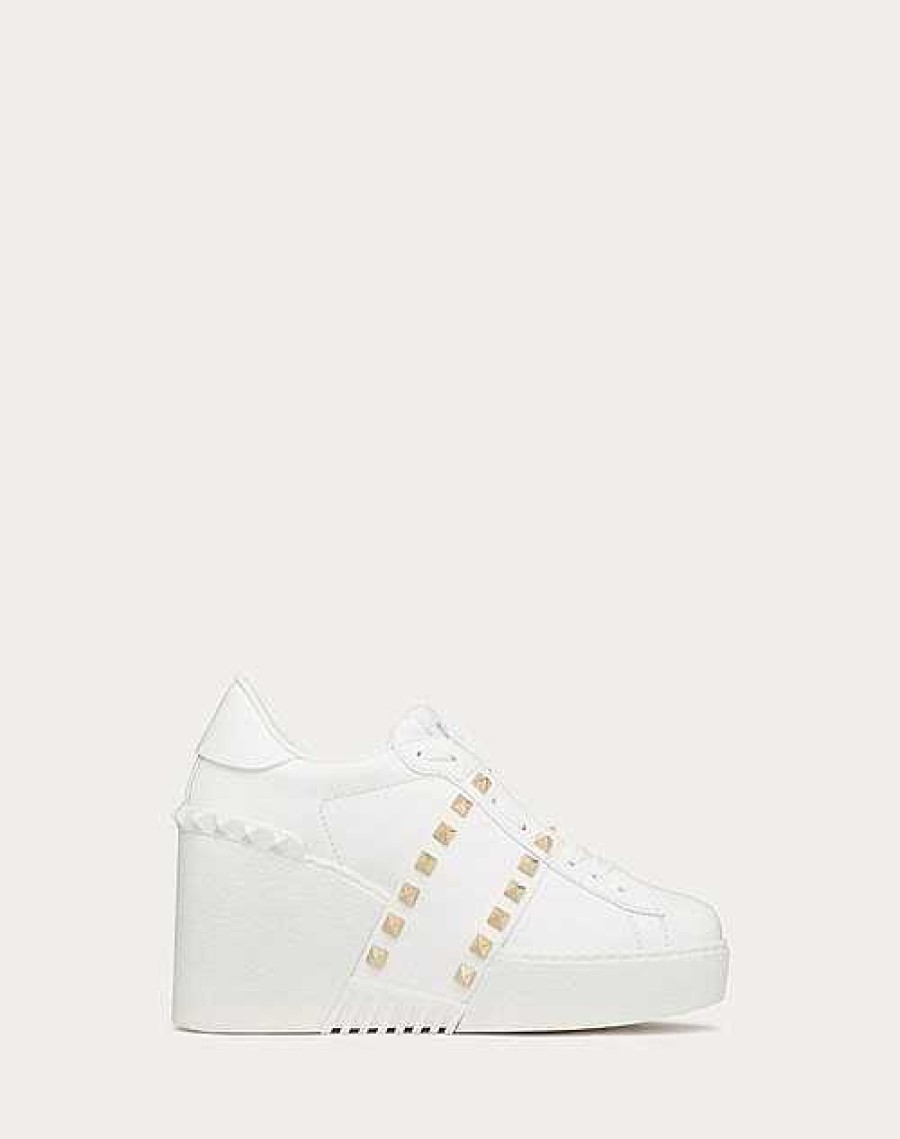 Valentino Open Disco Wedge Sneaker In Calfskin 85 Mm | Sneakers