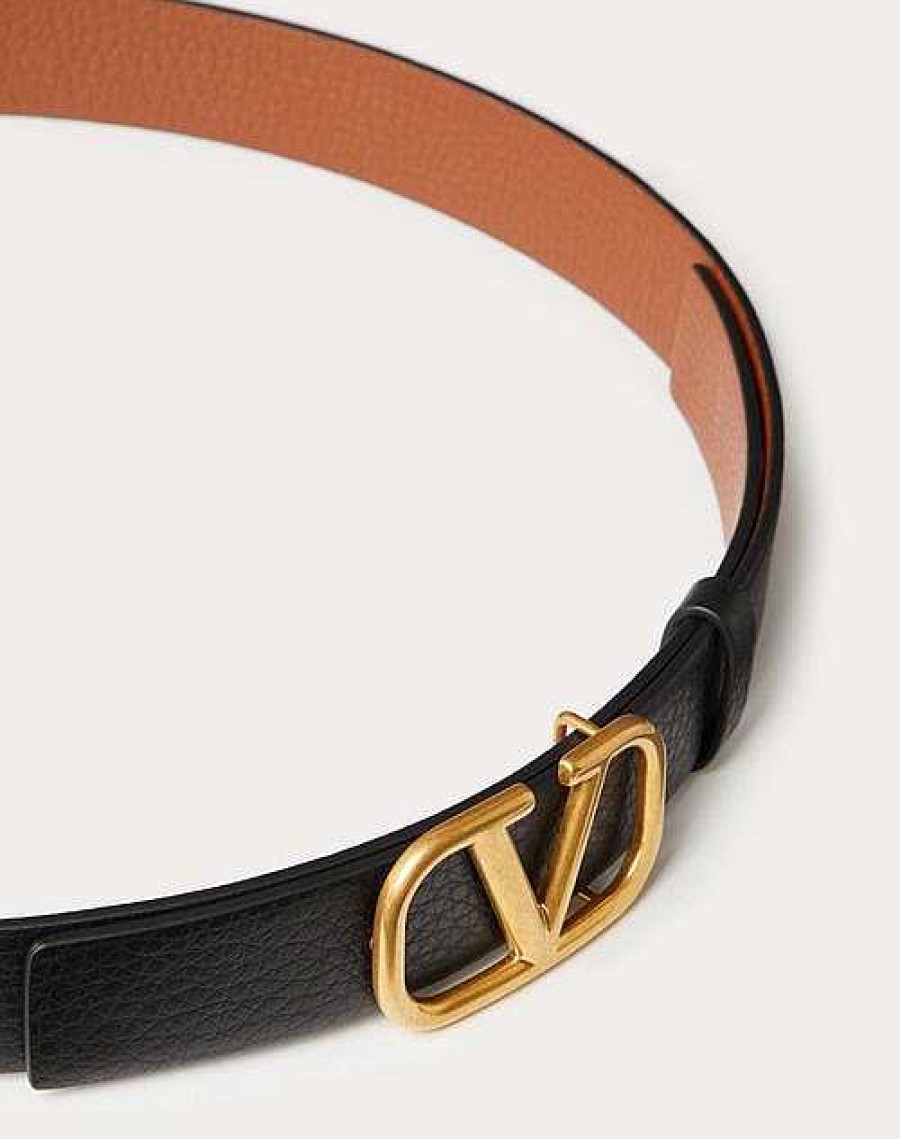 Valentino Vlogo Signature Reversible Elk-Print Calfskin Belt 30 Mm | Belts