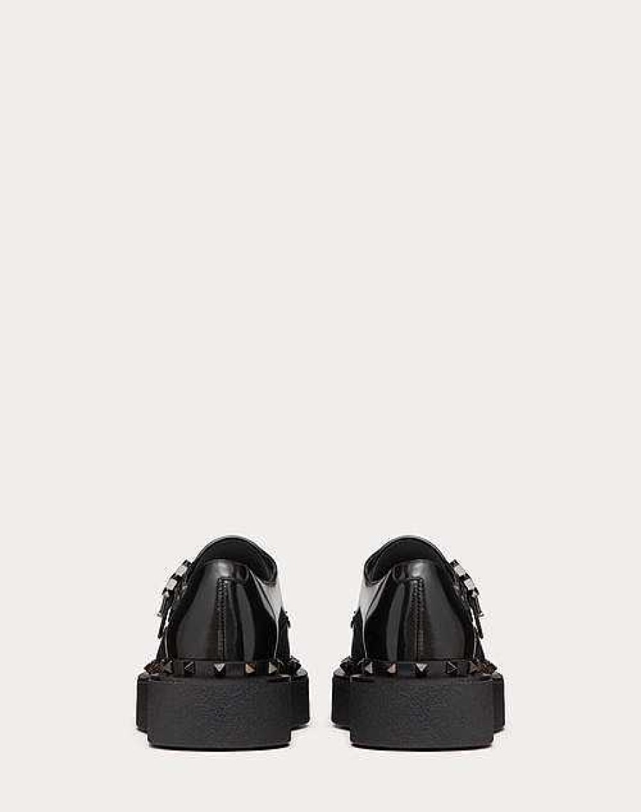 Valentino Rockstud M-Way Single Monk Strap Shoe In Calfskin And Matching Studs 50Mm | Lace-Ups And Loafers