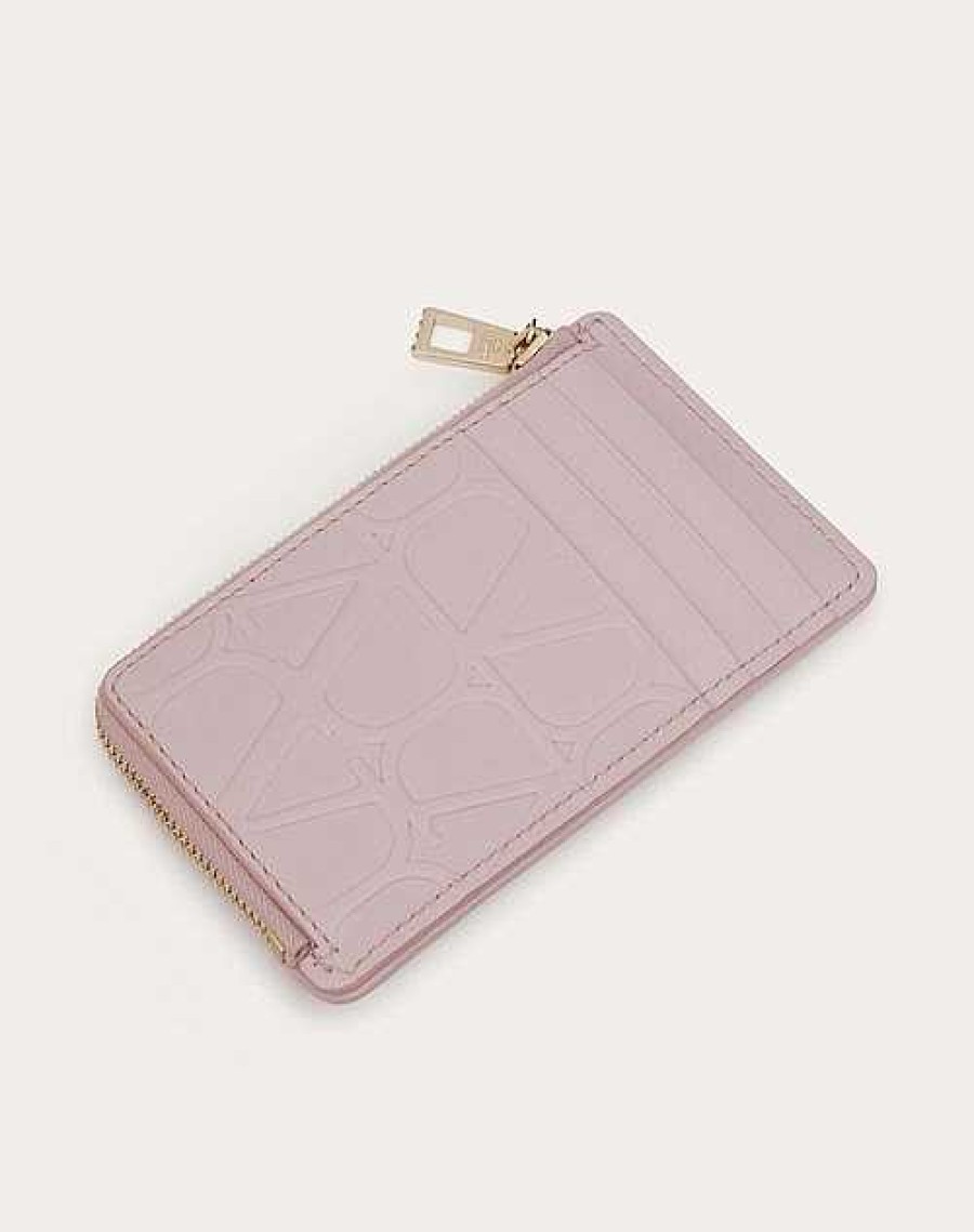 Valentino Valentino Garavani Leather Toile Iconographe Calfskin Cardholder With Zipper | Wallets And Small Leather Goods