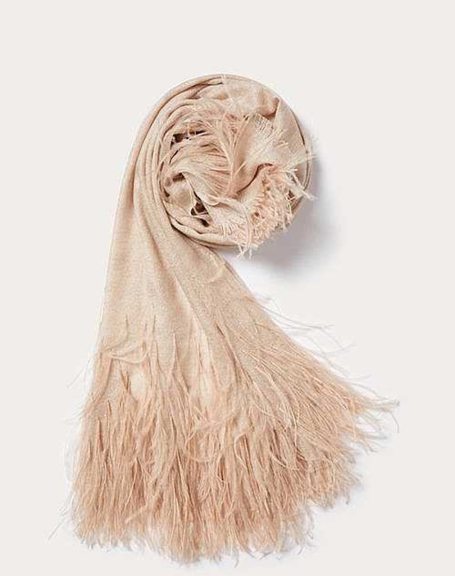 Valentino Valentino Stole With Micro Sequins And Feathers | Soft Accessories