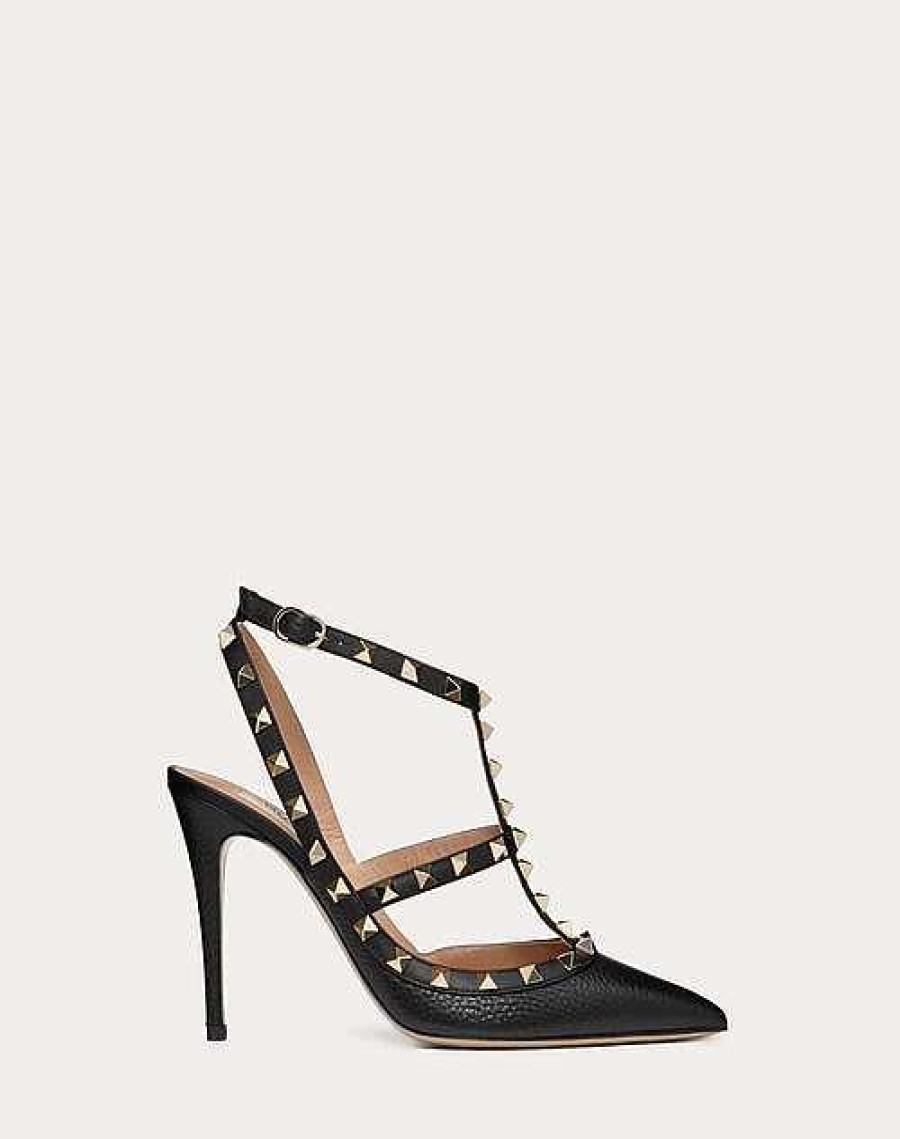 Valentino Rockstud Grainy Leather Ankle Strap Pump 100 Mm | Pumps