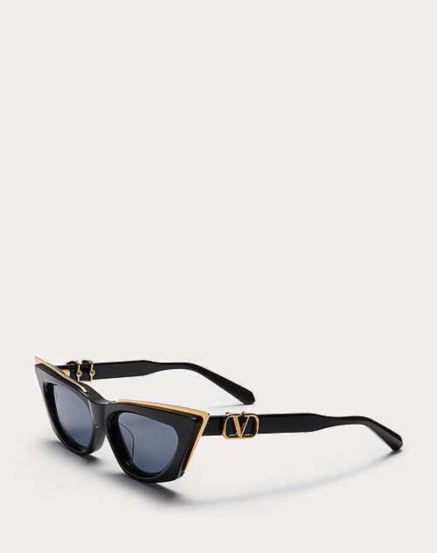 Valentino V - Goldcut I Sculpted Thickset Acetate Frame With Titanium Insert | Eyewear