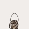 Valentino Mini Vlogo Signature Bucket Bag In Toile Iconographe | Shoulder Bags