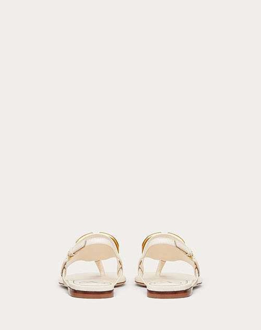 Valentino Vlogo Signature Flat Thong Sandal In Grainy Calfskin | Slides And Thongs