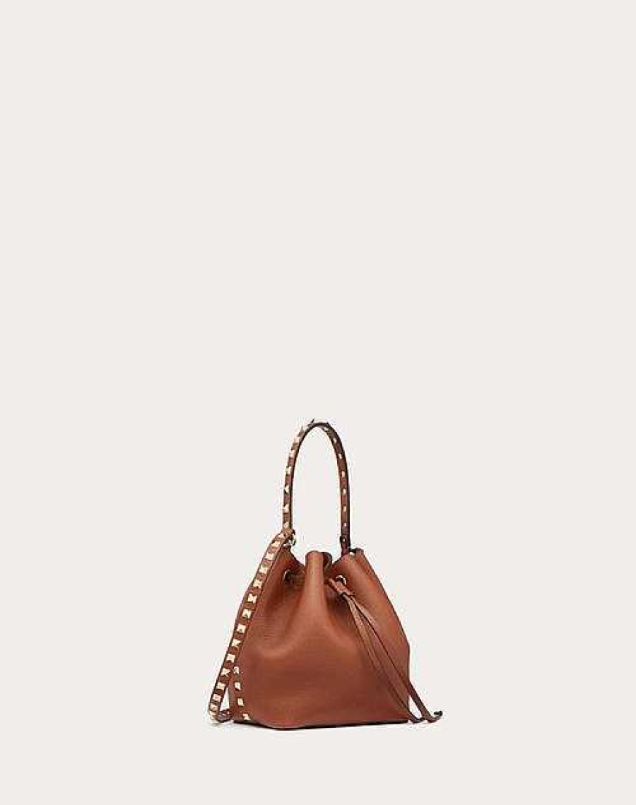 Valentino Rockstud Grainy Calfskin Bucket Bag | Shoulder Bags