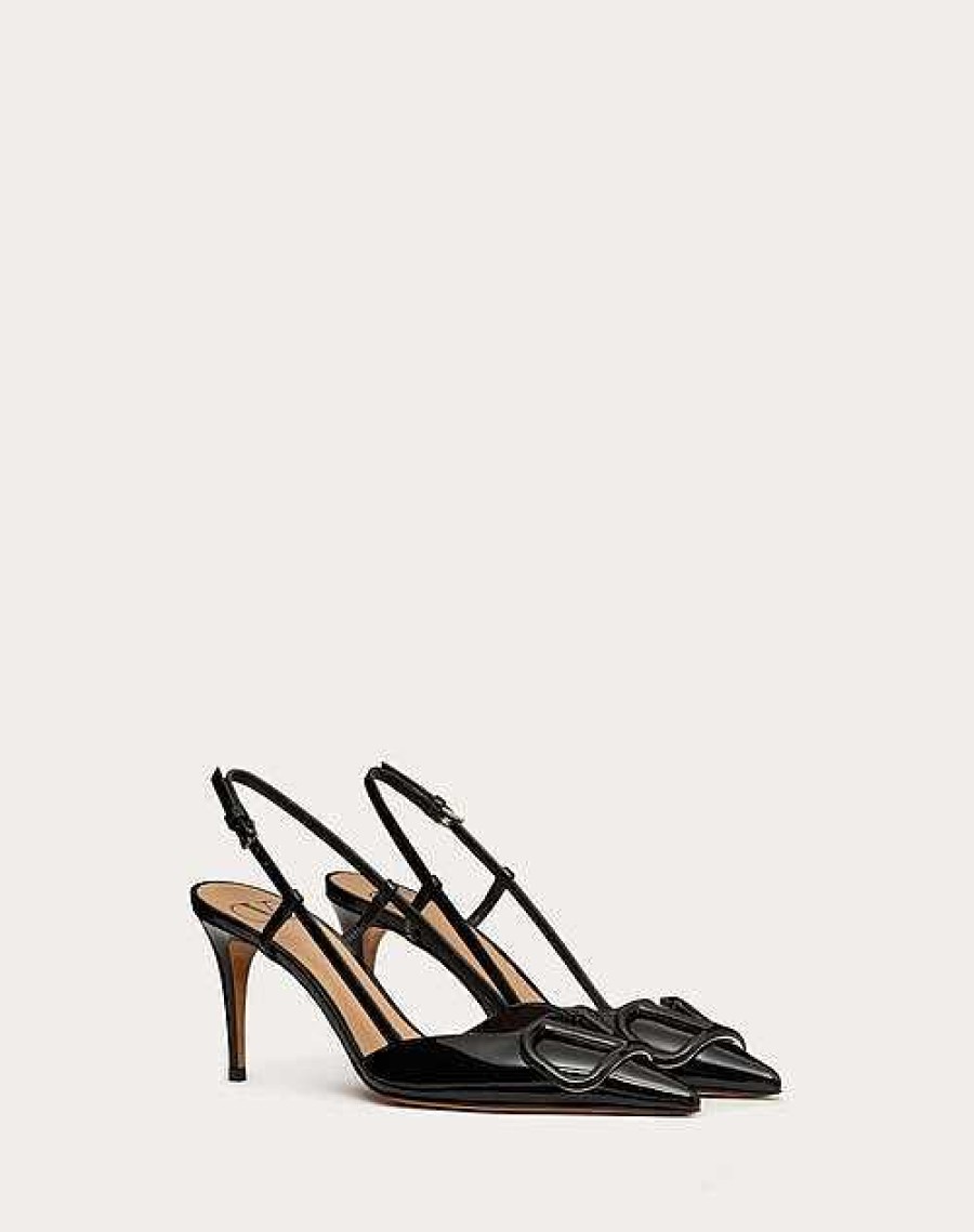 Valentino Vlogo Signature Patent Leather Slingback Pump 80Mm / 3.15 In. | Pumps