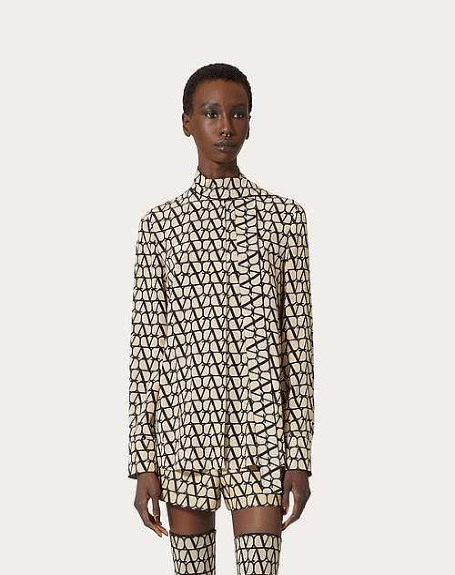 Valentino Toile Iconographe Crepe De Chine Blouse | Shirts And Tops