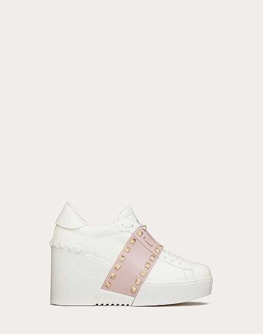 Valentino Open Disco Wedge Sneaker In Calfskin 85 Mm | Sneakers