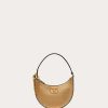 Valentino Vlogo Signature Mini Hobo Bag In Metallic Grainy Calfskin | Shoulder Bags