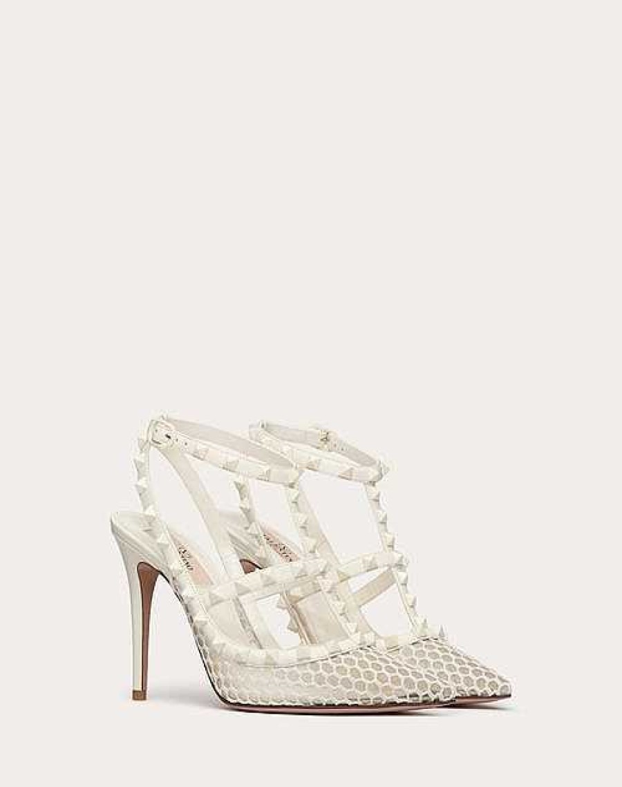 Valentino Rockstud Mesh Pumps With Matching Straps And Studs 100 Mm | Pumps