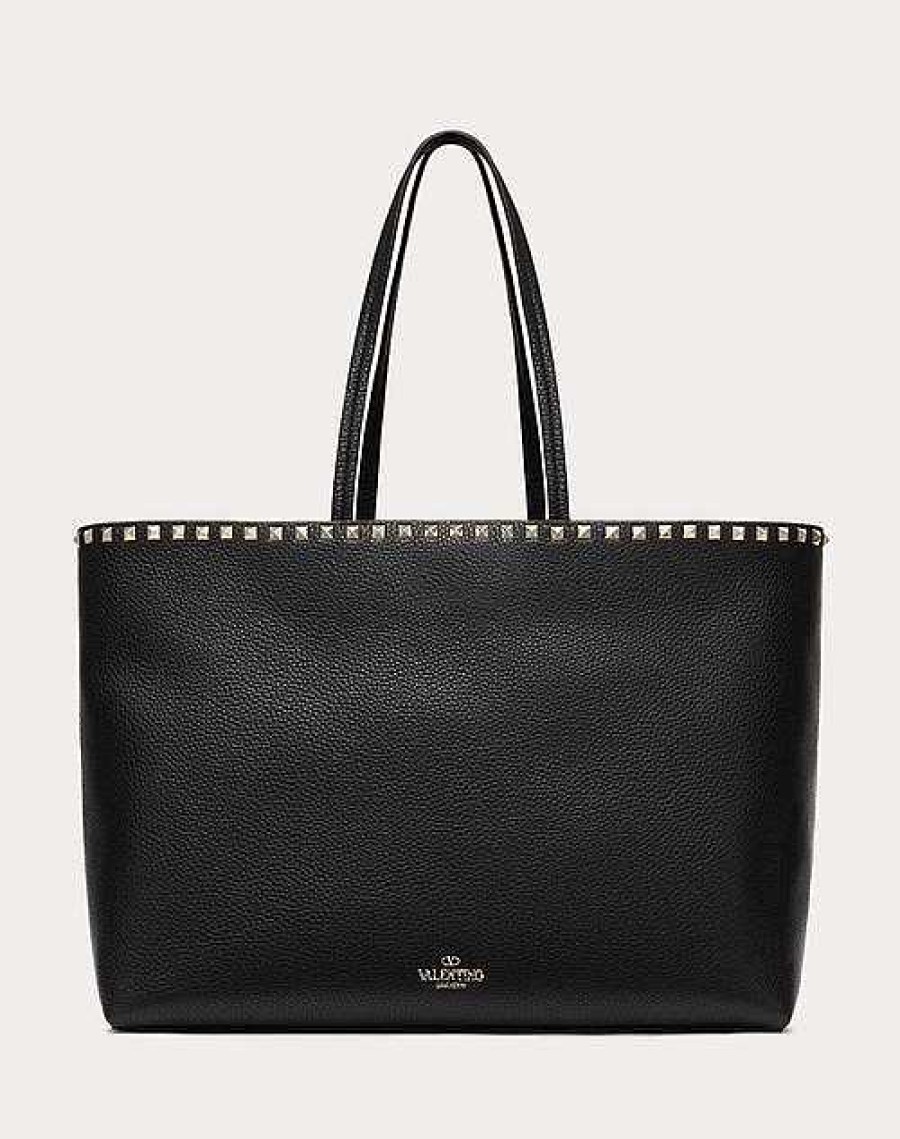 Valentino Rockstud Grainy Calfskin Tote Bag | Totes