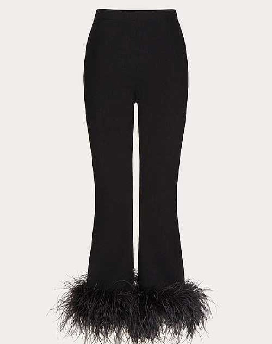 Valentino Stretched Viscose Pants With Feathers | Pants And Shorts