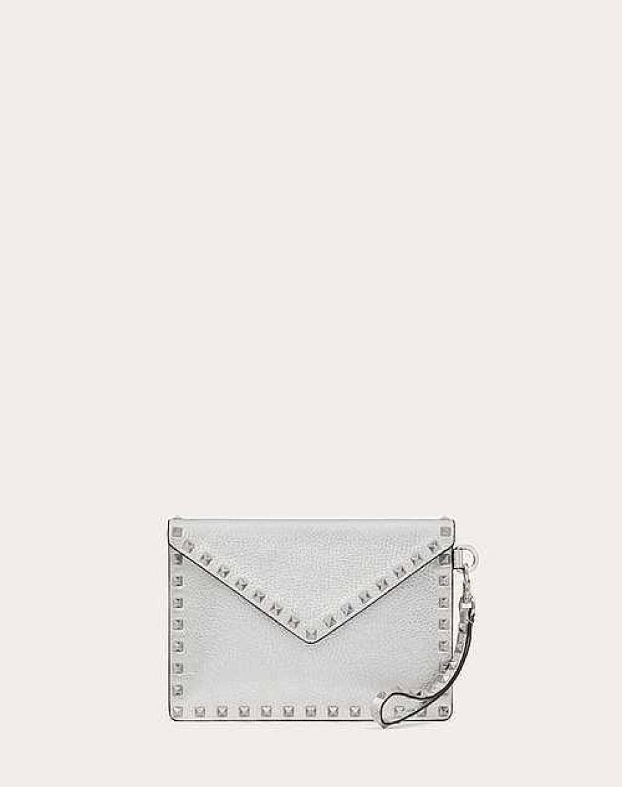 Valentino Rockstud Metallic Grainy Calfskin Clutch Bag | Mini Bags