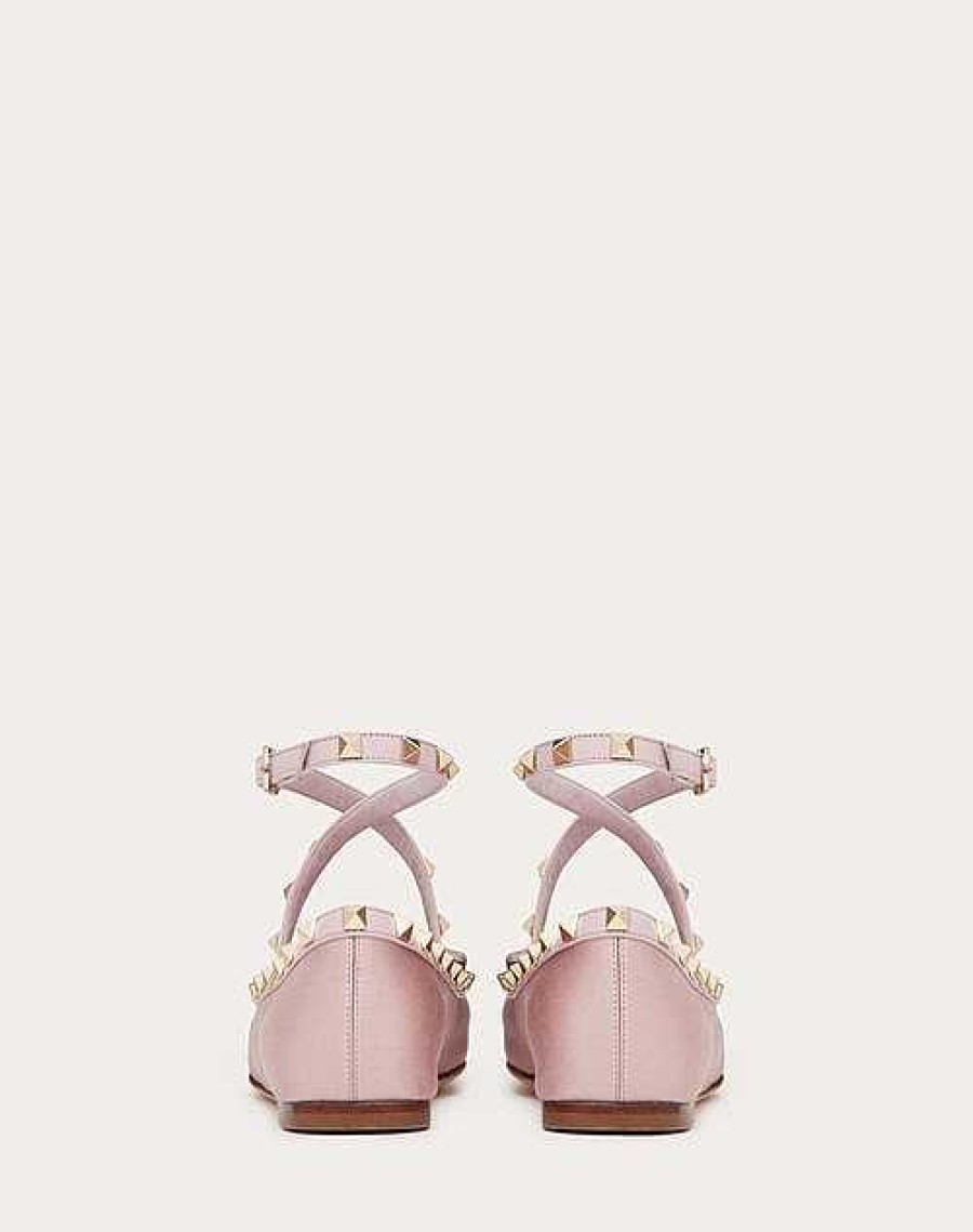 Valentino Rockstud Satin Ballerina | Ballerinas