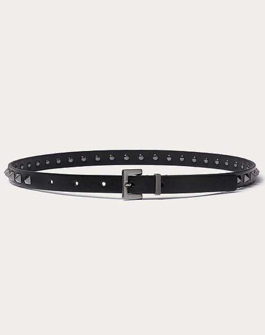 Valentino Rockstud Belt In Shiny Calfskin 15 Mm | Belts