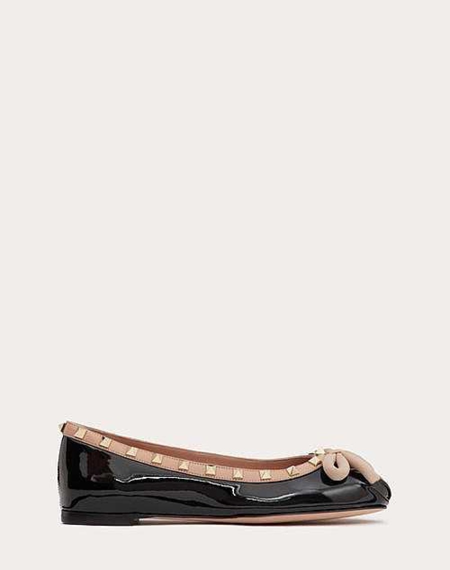 Valentino Rockstud Patent Leather Ballerina | Ballerinas