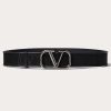 Valentino Toile Iconographe Belt In Technical Fabric With Leather Details | Belts