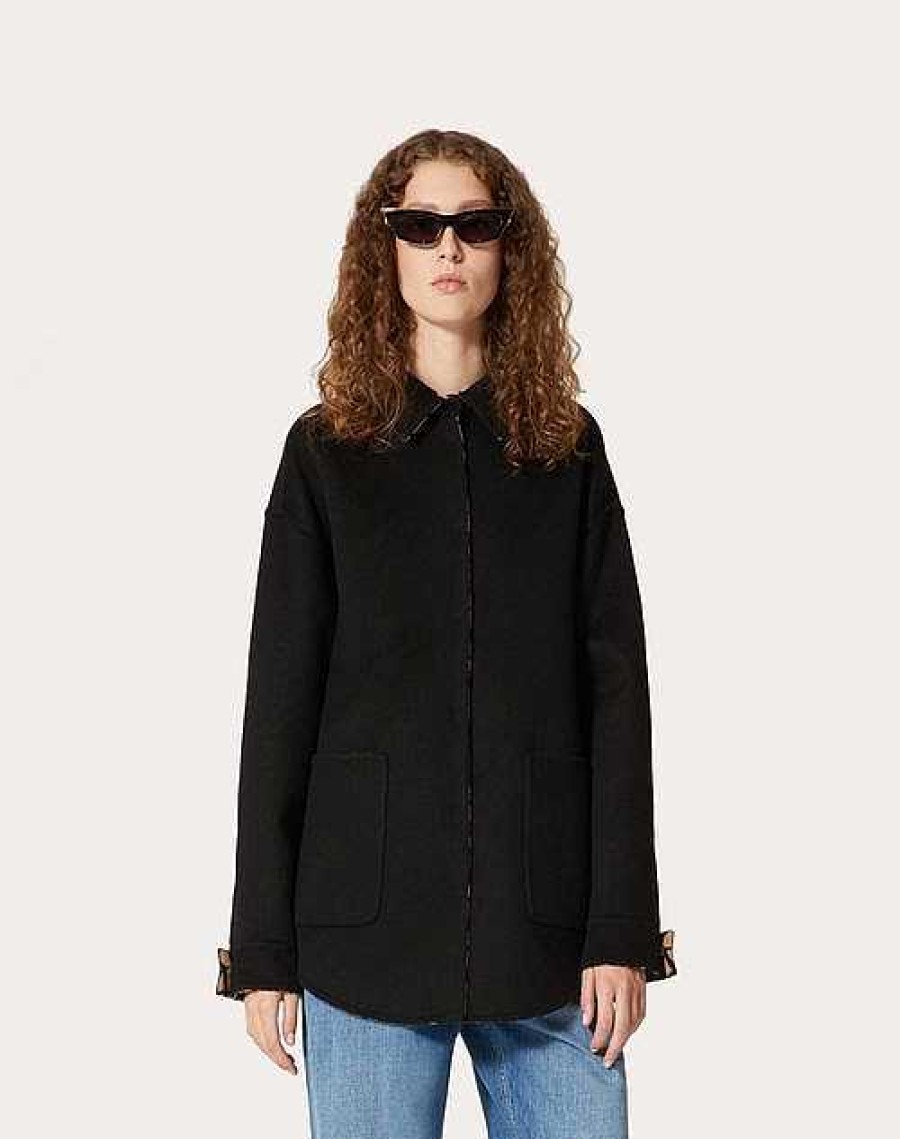 Valentino Overshirt In Toile Iconographe Double Coat | Jackets And Blazers