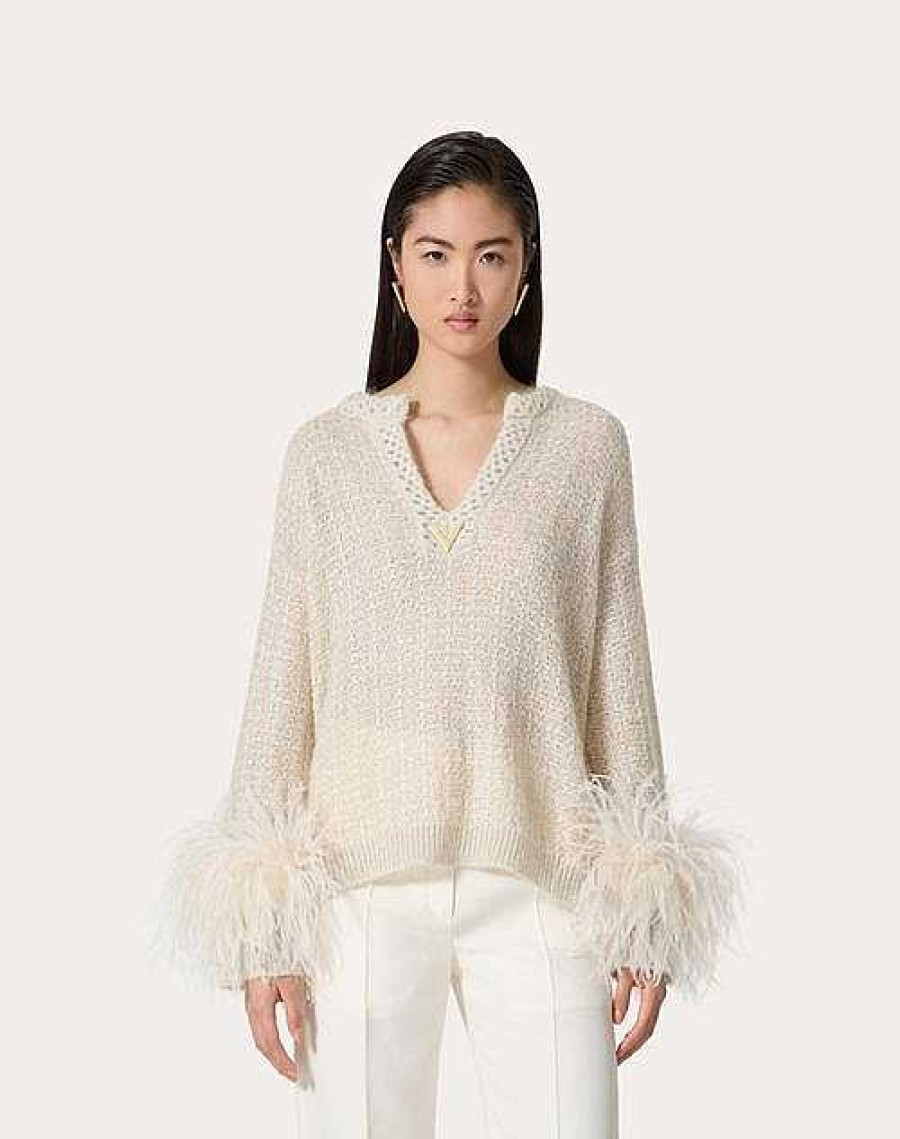 Valentino Sweater In Lurex Mohair And Sequin Thread | Knitwear