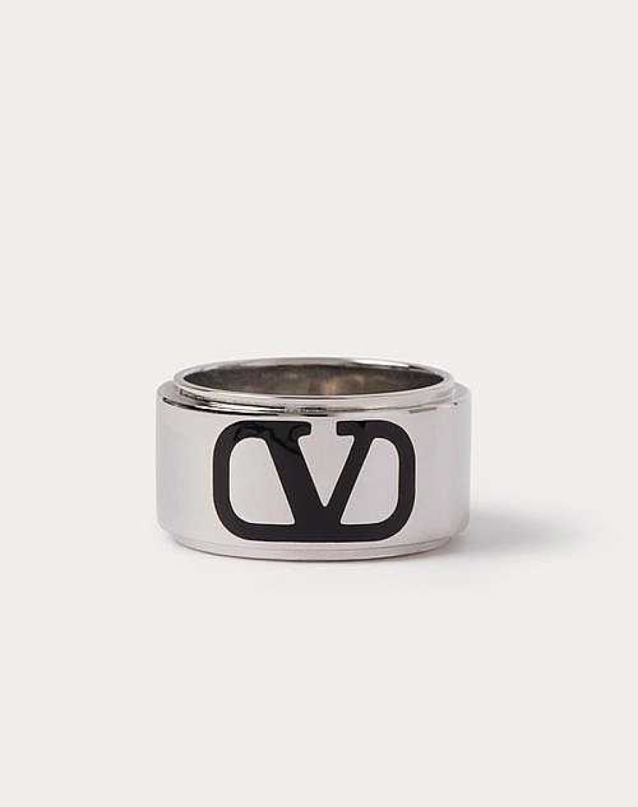 Valentino Vlogo Signature Metal And Enamel Ring | Jewelry