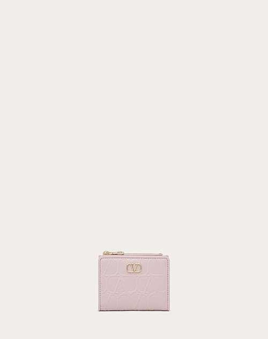 Valentino Valentino Garavani Leather Toile Iconographe Wallet In Calfskin | Wallets And Small Leather Goods