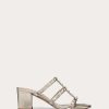 Valentino Rockstud Metallic Calf Leather Slide Sandal 60 Mm | Sandals