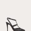 Valentino Rockstud Mesh Pump With Crystals And Straps 100Mm | Pumps