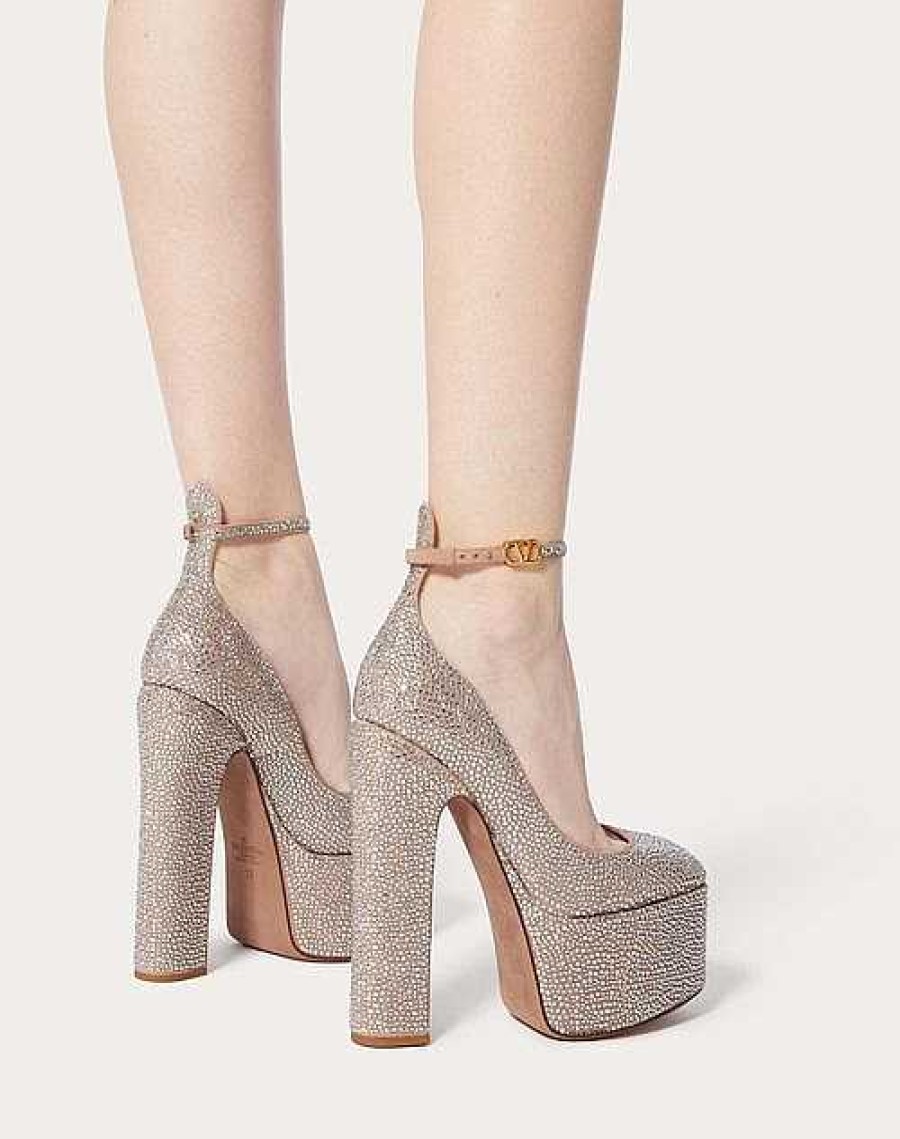 Valentino Valentino Garavani Tan-Go Pump With Crystals 155Mm | Pumps