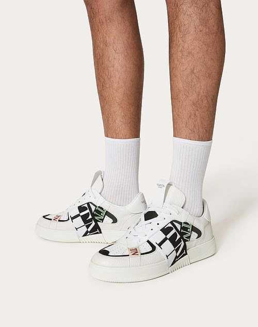 Valentino Vl7N Low-Top In Banded Calfskin Sneaker | Sneakers