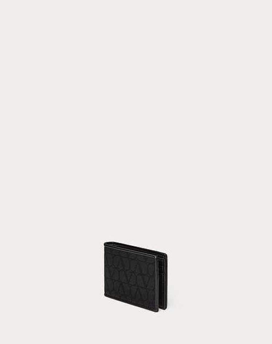 Valentino Toile Iconographe Wallet In Technical Fabric With Leather Details | Wallets And Small Leather Goods