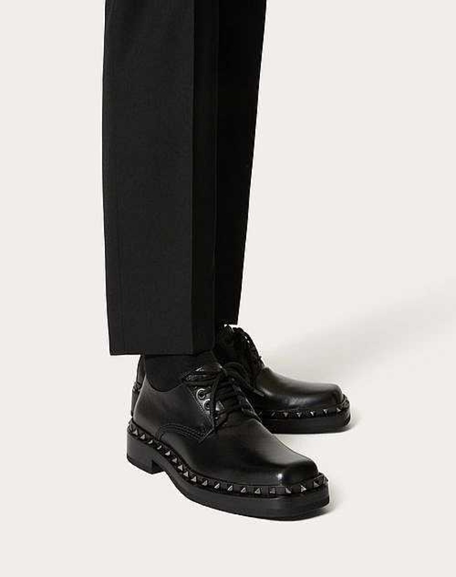 Valentino Derby Rockstud M-Way In Calfskin | Lace-Ups And Loafers