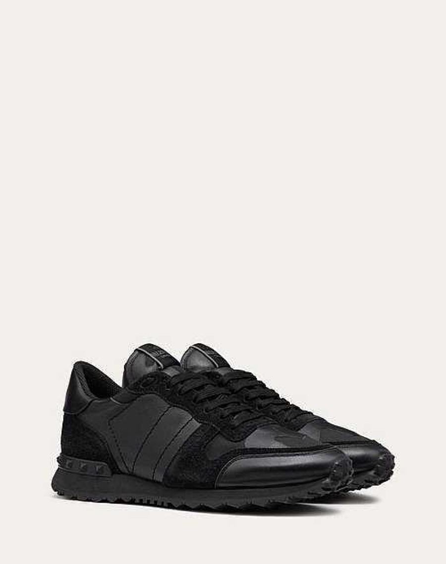 Valentino Camouflage Noir Rockrunner Sneaker | Sneakers