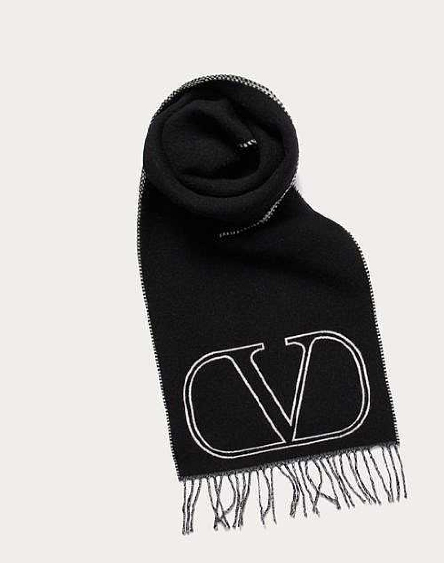 Valentino Vlogo Signature Wool And Cashmere Scarf | Soft Accessories