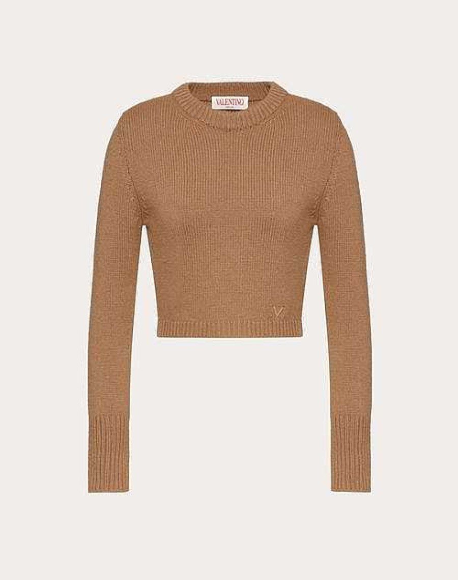 Valentino V Gold Cashmere Jumper | Knitwear