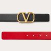 Valentino Reversible Vlogo Signature Belt In Glossy Calfskin 30 Mm | Belts