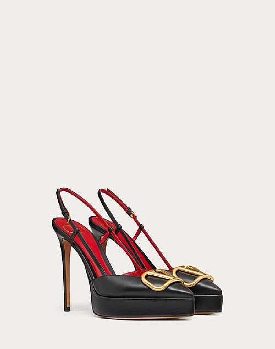 Valentino Vlogo Signature Calfskin Slingback Platform Pump 120Mm | Pumps