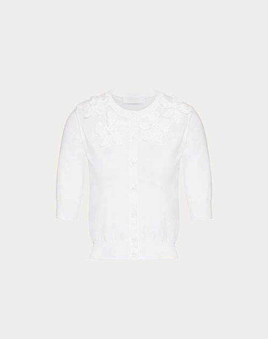 Valentino Embroidered Cotton Cardigan | Knitwear