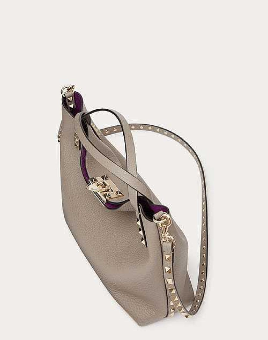 Valentino Small Rockstud Grainy Calfskin Bag With Contrasting Lining | Totes