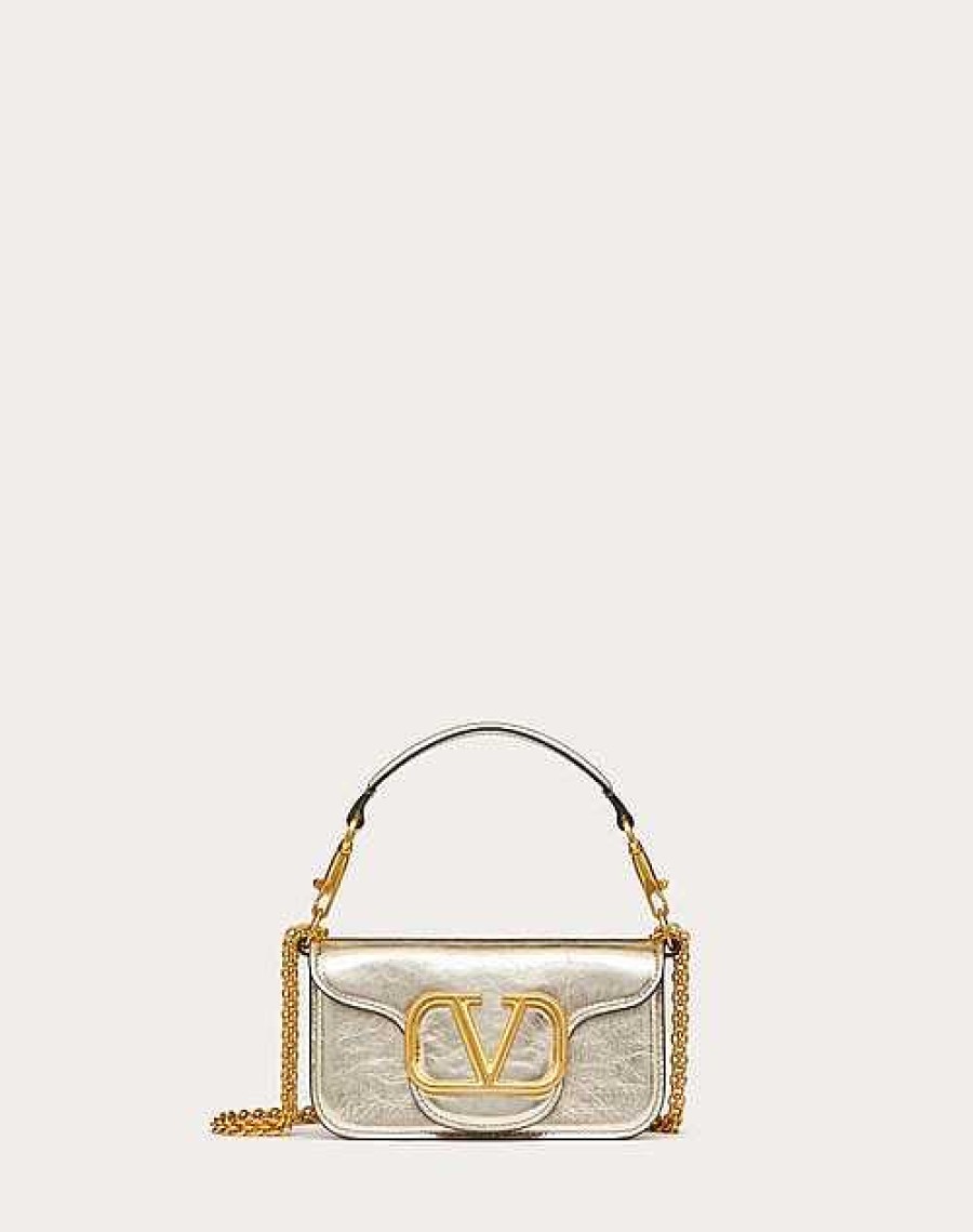 Valentino Small Valentino Garavani Loco Metallic Calfskin Shoulder Bag | Shoulder Bags