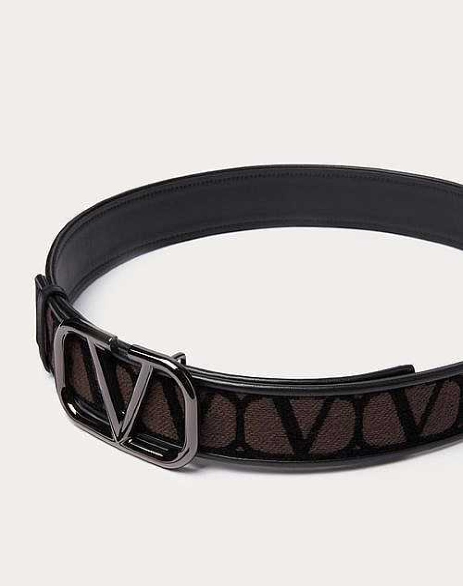 Valentino Toile Iconographe Belt With Leather Detailing | Belts