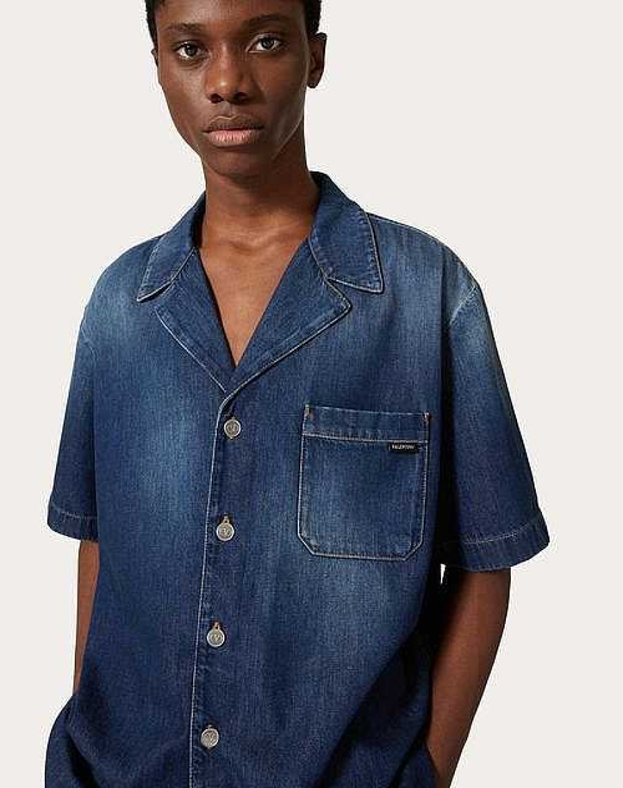 Valentino Chambray Bowling Shirt | Denim