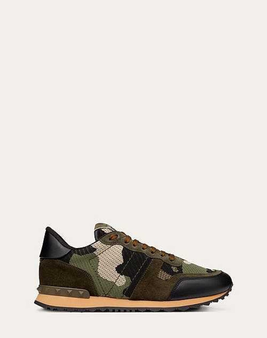 Valentino Mesh Fabric Camouflage Rockrunner Sneaker | Sneakers