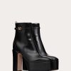 Valentino Valentino Garavani Tan-Go Platform Ankle Boot In Calfskin 120Mm | Boots