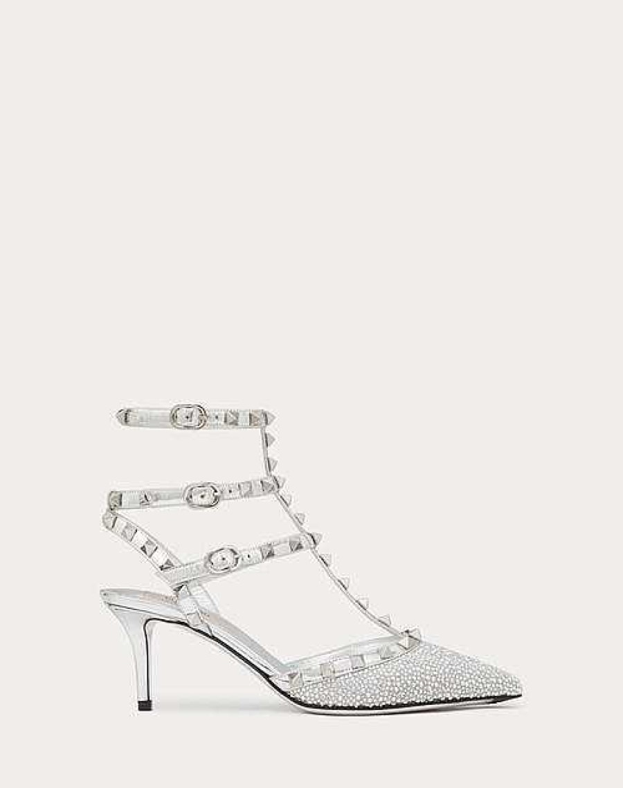 Valentino Rockstud Pump With Crystals And Micro Studs 65Mm | Pumps