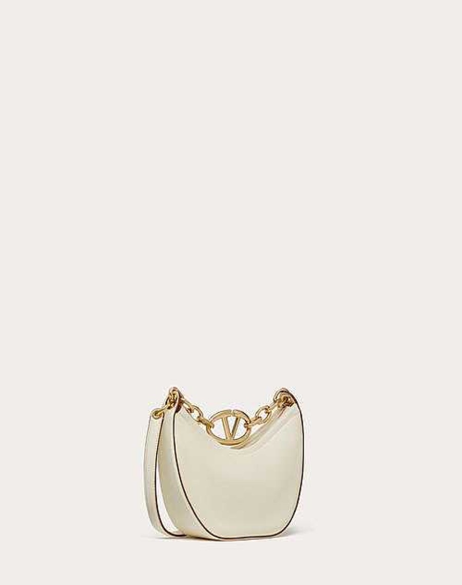 Valentino Vlogo Moon Mini Hobo Bag In Nappa Leather With Chain | Shoulder Bags