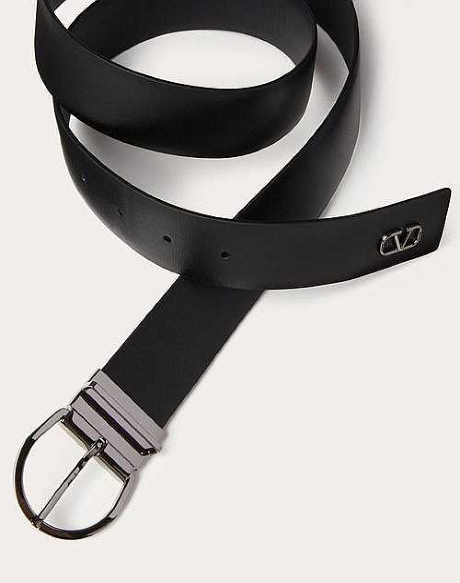 Valentino Mini Vlogo Signature Calfskin Belt 33Mm / 1.3 In. | Belts