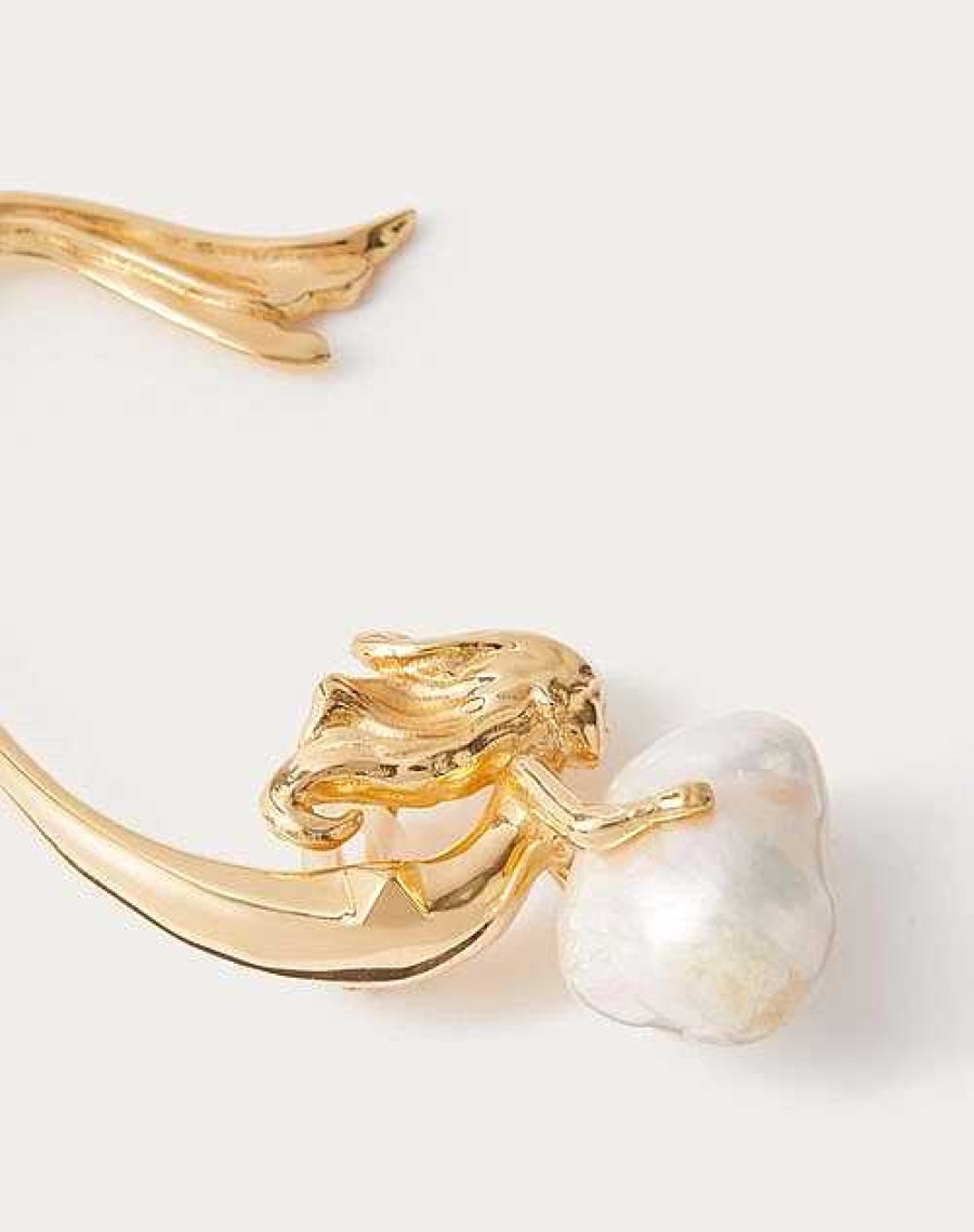 Valentino Metamorphos Siren Metal And Pearl Single Earcuff | Jewelry