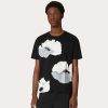 Valentino Cotton T-Shirt With Valentino Flower Portrait Print | T-Shirts And Sweatshirts