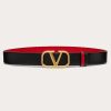 Valentino Reversible Vlogo Signature Belt In Glossy Calfskin 30 Mm | Belts